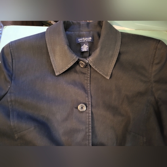 Cute Black Anne Taylor Button Front Casual Blazer sz  8 - Picture 1 of 5